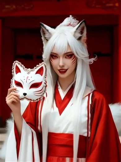 White fox turns into human #fox #human #beauty