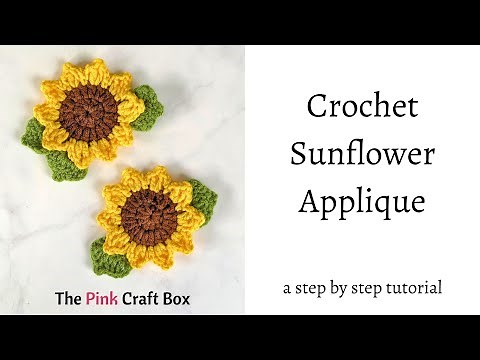 Crochet Sunflower Applique Free Pattern