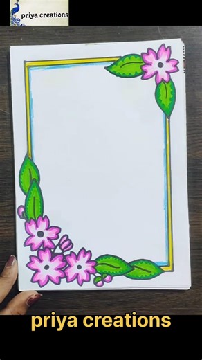 Easy Border Design for School | Simple Drawing #Shorts