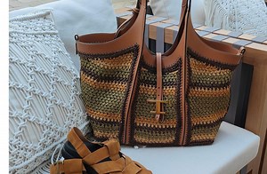 Tod s 拼色大托特钩织教程二