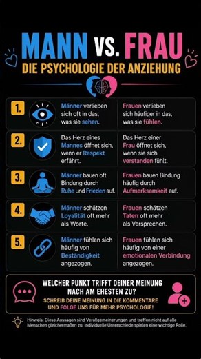 Mann vs. Frau: Die Psychologie der Anziehung endlich erklärt! ❤️ #psychologie #liebe
