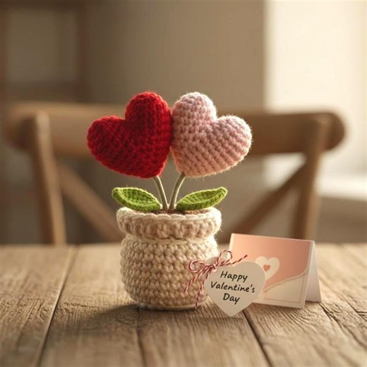 Patrón de ganchillo para maceta con forma de corazón - Regalo fácil de ganchillo para el Día de la Madre - Planta de amor positiva de ganchillo, Cómo tejer una maceta con forma de corazón de ganchillo - Etsy México
