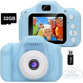 Caméra pour enfants avec 8MP, vidéo FULL HD, écran 2 pouces, mémoire 32 Go, légère et compacte pour les enfants créatifs | Rakuten