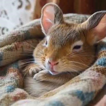 “Relaxed Bunny with a Cute Chattering Mouth! 🐰💗”