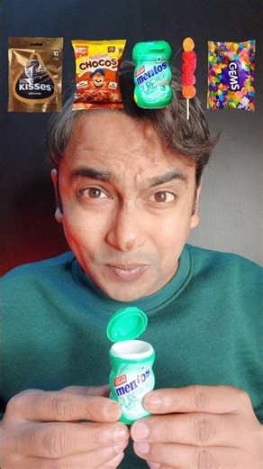 Yes or No 🤑 Mentos, Kisses, Gems, Emoji Food, Chocos, Lollipop ASMR Eating Challenge #shorts