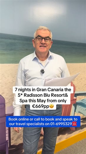 7 Nights B&B in Gran Canaria from only €669pp! ☀️Book your sunny getaway!😍✈ ☎️book online or speak to one of our travel specialists on 01-6995329 🤩Monthly Payments & Low Deposits from €1pp 🤩We accept One4All Vouchers Includes: ✈Return flights 🏝7 nights B&B in the 5* Radisson Blu Resort & Spa Mogan ☀Travel May-July 2026 | Based on 2 sharing 🏅✈ITAA Travel Agency of the Year 2026 🏅✈World Travel Awards - Ireland’s Leading Online Travel Agency 2025 🏅✈ITTN Travel Agency of the Year 2025 Rated E