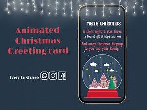 Christmas Greeting Card, Animated Christmas Card, Digital Greeting Card, E-card, Animated Christmas Greeting, Digital Card, Animated Card - Etsy