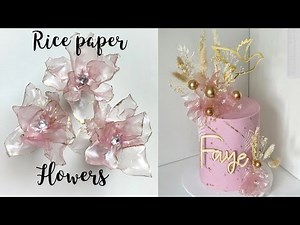 Rice Paper Flowers | How to make Translucent Rice Paper Flowers 🌸| Confirmation Cake |Dried Flowers