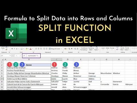 Excel Formula to Split data into Rows and Columns [Split Function]