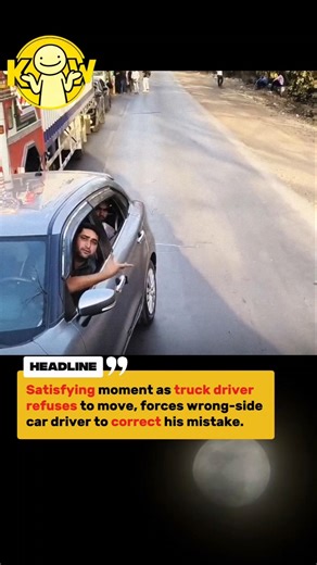 Truck Driver REFUSES to Move 😳 #ytshorts #truckdriver #viral #civicsense #viralvideo