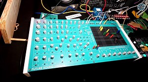 Future Sound Systems and their impressive Cric synthesizer with massive patch pin matrix incorporating some of FSS best technologies shot at Machina Bristronica | Sonicstate.com