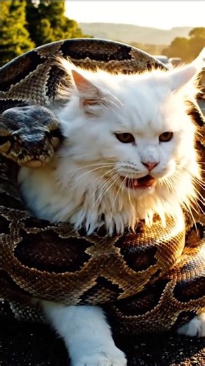 A Giant Python Attacked a Street Cat… But a Brave Man Saved Cat Just in Time! #aidtales #animals