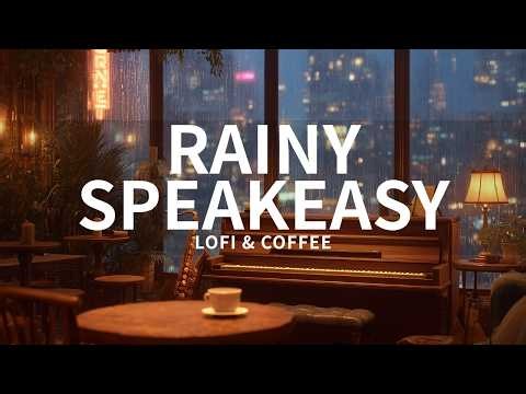Rainy Speakeasy 🌧️ Smooth Jazz Café Music with Soft Rain Sounds | Study, Work, Sleep | 2H