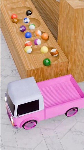 🎱 Colorful Pool Ball Adventure 🚚 | Satisfying Marble Journey