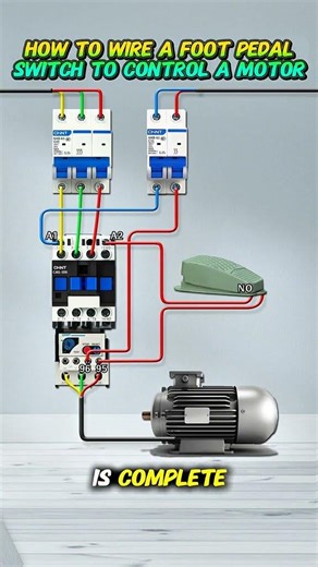 How to wire a foot pedal switch to control a motor#industrialelectrician #electrician
