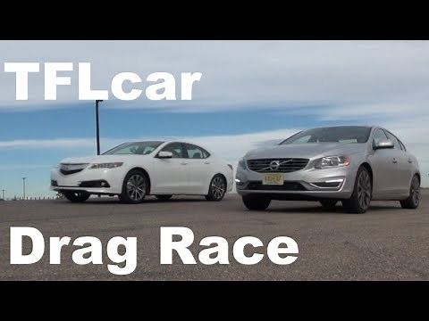 2015 Acura TLX vs Volvo S60 T6 Mashup Drag Race: FWD vs AWD