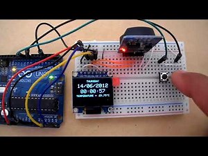 Arduino real time clock and temperature monitor using DS3231 and SSD1306 OLED