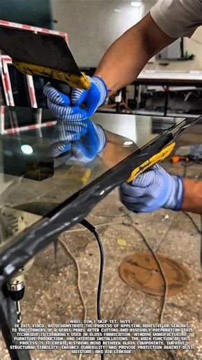 Applying Adhesive to Glass Corners | Professional Glass Assembly Technique.
