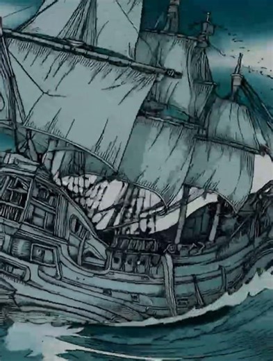 HMS Joy, peril at the sea #tallships #animation #art