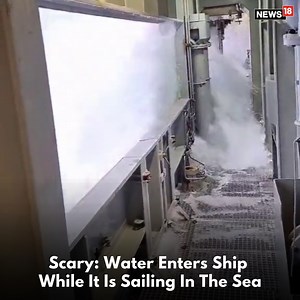 7.7K views · 15 reactions | In a terrifying video, water enters inside a ship amid high waves as it seems to be traveling in the sea #water #ship #boat #waves #ocean #scary #horrifying | News18 | Facebook
