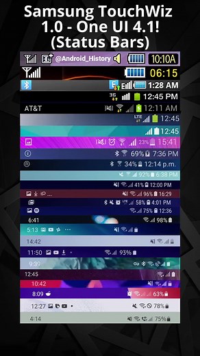 Samsung Touchwiz 1.0 - One UI 4.1! (Status Bars) #android #androidhacks #android21 #androidtricks #historyandroid #androidtips #androiduser