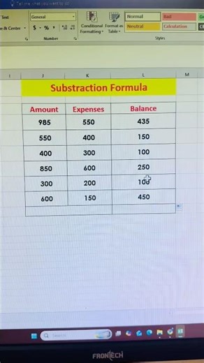 Excel Subtraction Tricks