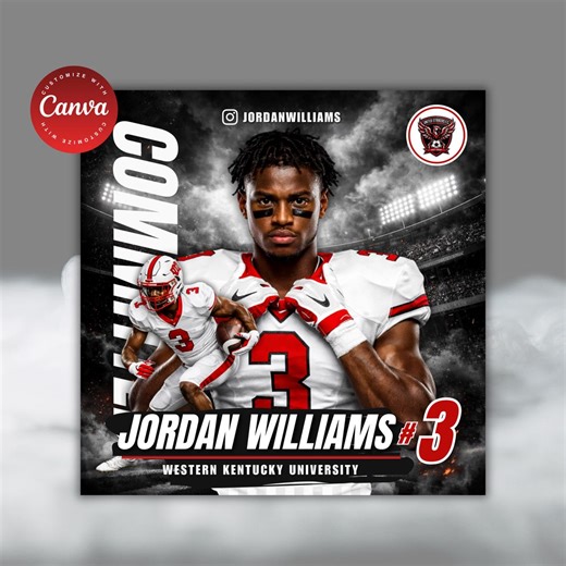 Football Commitment Canva Template, Football Commitment Flyer 2026, Football Committed Poster Printable, Sports Commitment Flyer, Editable - Etsy