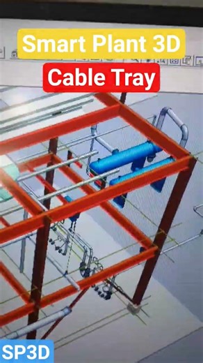 Cable Tray Layout in SP3D #sp3d #cabletray #shorts #viralshortsvideo #3dmodeling #design