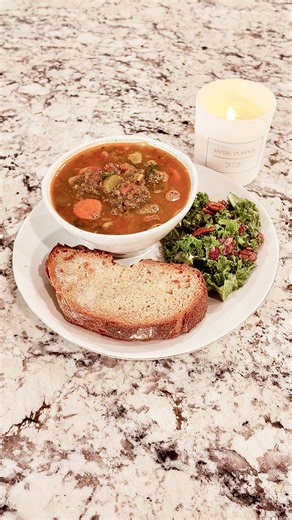 Fall is made for cozy dinners that feed the soul. 🍂 Tonight’s Sunday Supper: hearty lentil soup with herbs and veggies, rustic bread, kale salad, and warm apple tart à la mode — simple, seasonal, unforgettable. You’ll find dishes like this in my #1 Amazon Best-Selling Cookbook, Welcome to My Table — the best cookbook of 2025 for entertaining. It’s more than recipes; it’s your guide to intentional hosting, scent-pairing, and elevated living. ✨ Hosting tip: Light your candle 30 minutes before din