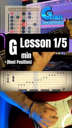 G Minor Scale | Shape 1 (Root Position) — Lesson 1/4 #guitarlesson