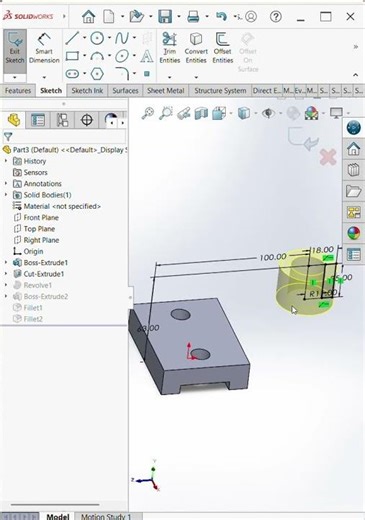 Support Bracket Engineering Drawing |Easy Mechanical Drawing Tutorial for Beginners | SolidWorks