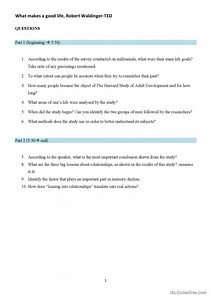 What makes a good life (Harvard study)