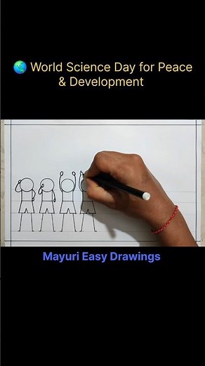 🌏 World Science Day Drawing for Peace and Development #shorts