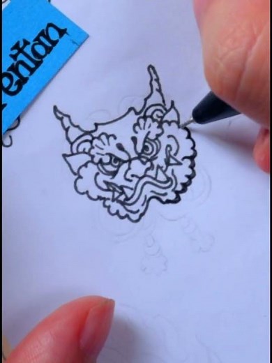 Japanese Oni Tattoo Art: Ballpoint Pen Edition