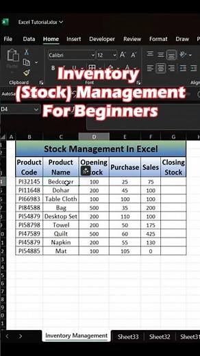 Manage Inventory in Excel | Stock Management In Excel