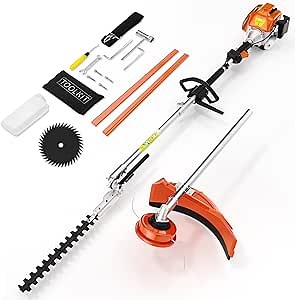 52cc 3 in 1 Gas String Trimmer with Gas Hedge Trimmer,2-Stroke Brush Cutter Gas Powered,Gas Weed Eater Trimmer for Weeds and Grass (52cc Gas Trimmer)