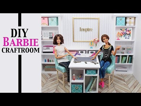 DIY - How to make a Barbie Craft Room - Barbie Room Build - 1:6 Scale