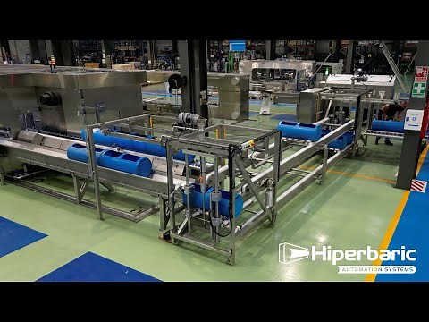 Semi automatic loading of an HPP machine using a basket accumulator