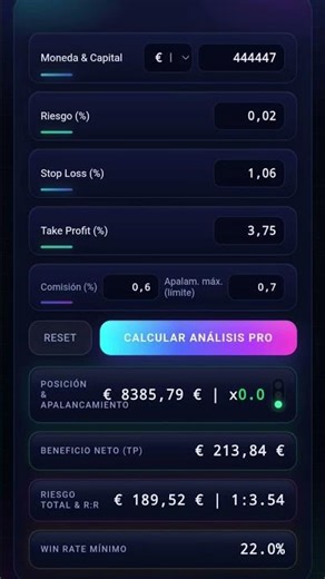 TRADER PRO. Calculate position size, risk and R:R like a professional trader.