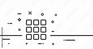 App menu. Arrow, tiles, order, list, application, display, programs, control panel, phone, computer. Technology concept. One line drawing animation. Motion design. Animated technology logo. Video 4K Stock Video