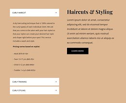 Haircuts and styling - HTML Template by Nicepage