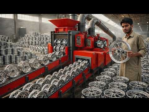 Amazing Motorcycle Rim Manufacturing Process | Massive Factory Production & Finishing Skills