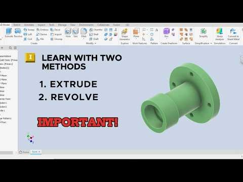 Inventor 2027 l Lesson 8 l How to extrude & revolve l Very important for Beginners