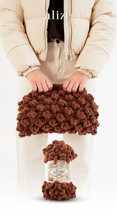 Alize Puffy ile Popcorn El Çantası Popcorn Clutch #alizepuffy #alizeyarns #alizeiplikleri | Alize Hand Knitting Yarns