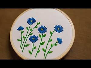 Beautiful Blue Flower Hand Embroidery | Easy Floral Design Tutorial for Beginners