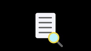 Download magnifying glass looking for data in document icon concept animation, with alpha channel for free