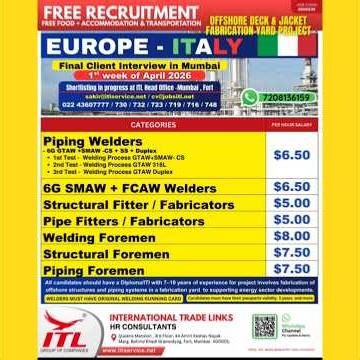 #Job in ITALY 2026 | Very Big Company High Salary Job | CV Selection Job Vacancy | Gulf Jobs career.