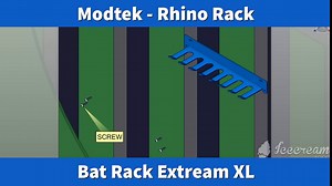 Modtek Rhino Rack- Bat Rack L, 19.00" Inch. Two Sizes: 14Bat or 21 Bat Hanger Options Heavy Duty Steel Baseball Softball Glove Ball Storage Display Shelf Hanger, Hardware Included
