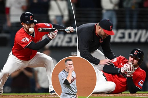 David Fry carted off field after pitch strikes him in face in scary Guardians scene