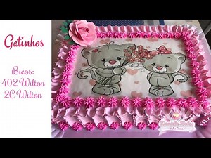 Decorating kitten cake